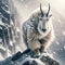 Mountain Goat Wintertime Wilderness Wildlife Snowy Rocky Mountains Canada AI Generated