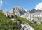 Mountain goats in Dolomite mountains