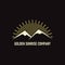 Mountain and golden morning sunlight Logo Design applied for the outdoor and tourism business logo.