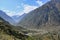 Mountain gorge of the Cherek River near the village of Upper Balkaria