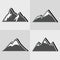 Mountain gray icons with black shadow