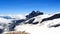 Mountain Grossglockner and glacier Pasterze panorama in Glockner Group, Austria