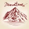 Mountain hand drawn vector llustration sketch