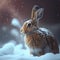 Mountain Hare on a snow.