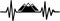 Mountain heartbeat line black white