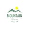 mountain high hill sunrise spirit simple colored vintage logo design vector icon illustration