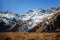 Mountain hiking path trough the massif of the Monte Rosa Piedmont, Italy