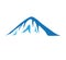 Mountain or hill or blue Peak logo design vector. Camp or adventure icon, Landscape symbol