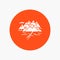 Mountain, hill, landscape, rocks, crack White Glyph Icon in Circle. Vector Button illustration