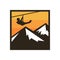 Mountain hill peak summit adventure hiking climbing travel Logo Design Vector illustration