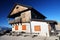 The mountain hut Rifugio Nuvolau, the oldest refuge in the Dolomites in an autumn sunny day.