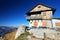 The mountain hut Rifugio Nuvolau, the oldest refuge in the Dolomites in an autumn sunny day.