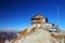 The mountain hut Rifugio Nuvolau, the oldest refuge in the Dolomites in an autumn sunny day.