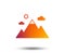 Mountain icon. Mountaineering sport sign.