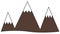 Mountain icon peak, glacier hill terrain winter, landscape symbol rocky