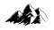 mountain icon vector, illustration silhouette peak logo, showcasing a simplified outline of a mountain, designed for isolated use