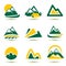 Mountain icons set