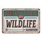 Mountain illustration, outdoor Wildlife adventure rusted metal sign . Vector graphic for t shirt prints and other uses.