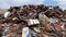 Mountain of Industrial and household scrap metal. Scrap metal at the recycling site