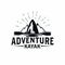 Mountain Kayak Adventure Logo Design Vector