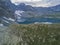 Mountain lake Alla-Askir. Yeshto valley. Altai landscape
