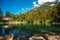 Mountain lake Blausee in the Jungfrau region of Switzerland