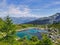 Mountain lake in the french alps.