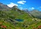 Mountain lake Lago di Loie in National park Gran Paradiso, Lillaz, Cogne, Aosta valley, Italy.