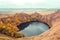 Mountain lake landscape. Reflection with autumn trees.