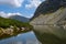 mountain lake in late summer in Slovakian Carpathian Tatra