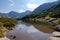 mountain lake in late summer in Slovakian Carpathian Tatra