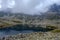 mountain lake in late summer in Slovakian Carpathian Tatra