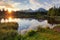 Mountain lake in Slovakia at sunset - Strbske pleso