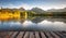 Mountain lake Strbske pleso and High Tatras national park, Slovakia - landscape