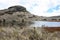 Mountain with lake on Sumapaz Paramo