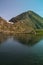 Mountain lake in summer time hiking