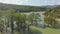 Mountain lake with swamp cypresses. Aerial shot