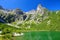 Mountain lake Zelene pleso in National Park High Tatra. Slovakia, Europe.
