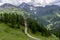 Mountain landscape along the road to Colle dell`Assietta