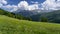 Mountain landscape along the road to Colle dell`Assietta