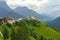 Mountain landscape along the road to Colle Santa Lucia, Dolomites