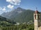 Mountain landscape along the road to Sestriere