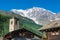 Mountain landscape. The Alps with Monte Rosa and the spectacular east wall of rock and ice from Macugnaga Staffa, Italy