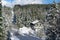 Mountain landscape background cable car in Switzerland