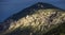 Mountain Landscape Background. Sunset Sky with Sunrays. Near Dorgali, Sardinia, Italy.