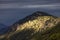 Mountain Landscape Background. Sunset Sky with Sunrays. Near Dorgali, Sardinia, Italy.