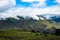 Mountain landscape beautiful green mountains with Alpine lush meadows