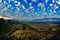Mountain landscape with beautiful sky in Dobrogea, Romania