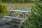 Mountain landscape with benches