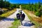 Mountain landscape - bike path on izera or jizera mountains